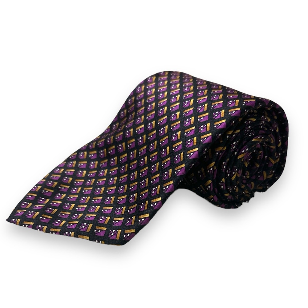 GUY LAROCHE 100% Silk Purple Patterned Tie